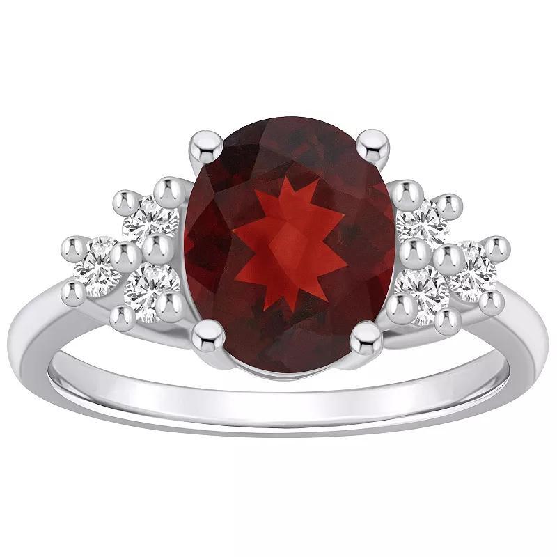 Alyson Layne 14k Gold Oval Garnet & 1/3 Carat T.W. Diamond Ring, Womens Product Image