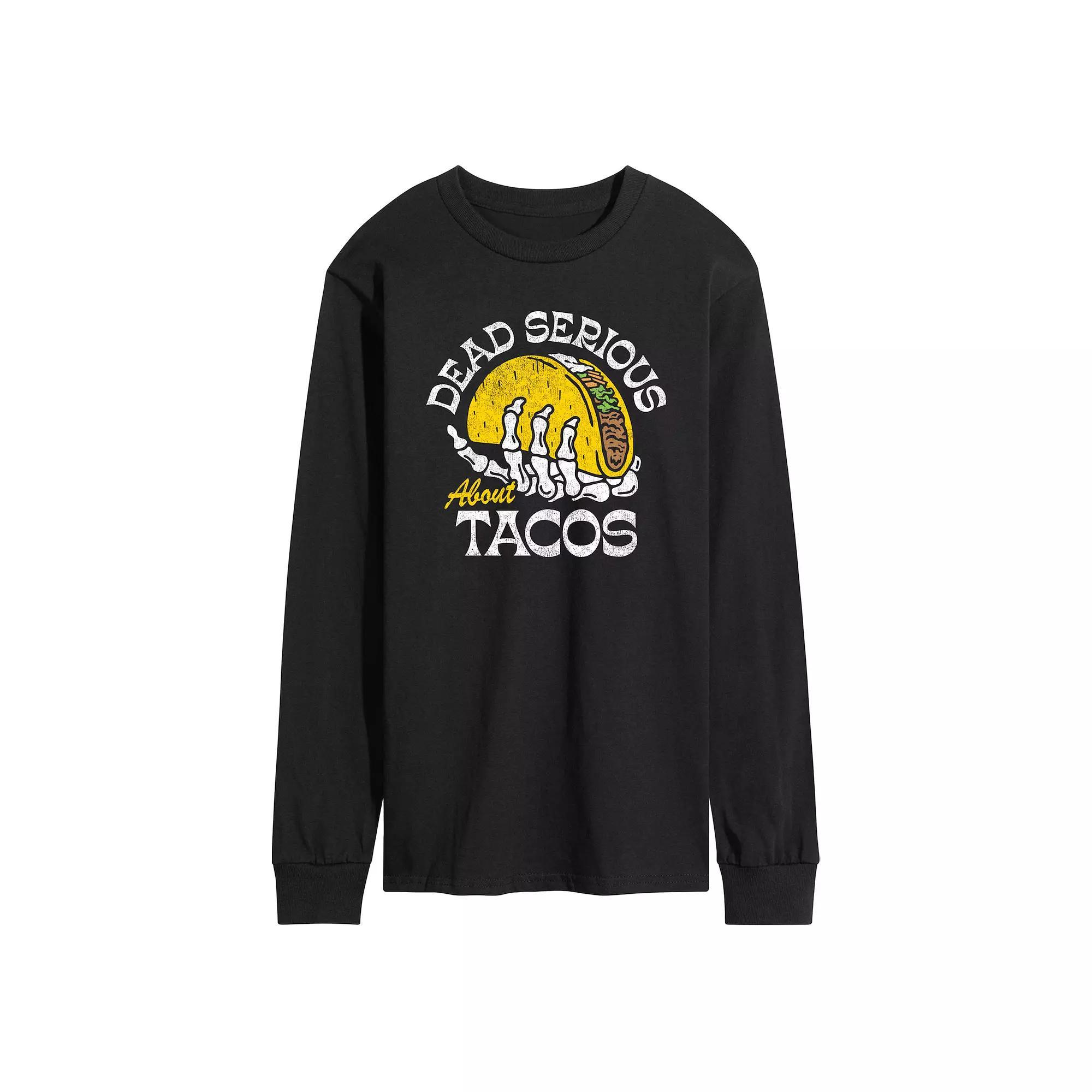 Men's Dead Serious About Tacos Long Sleeve Graphic Tee,  Product Image