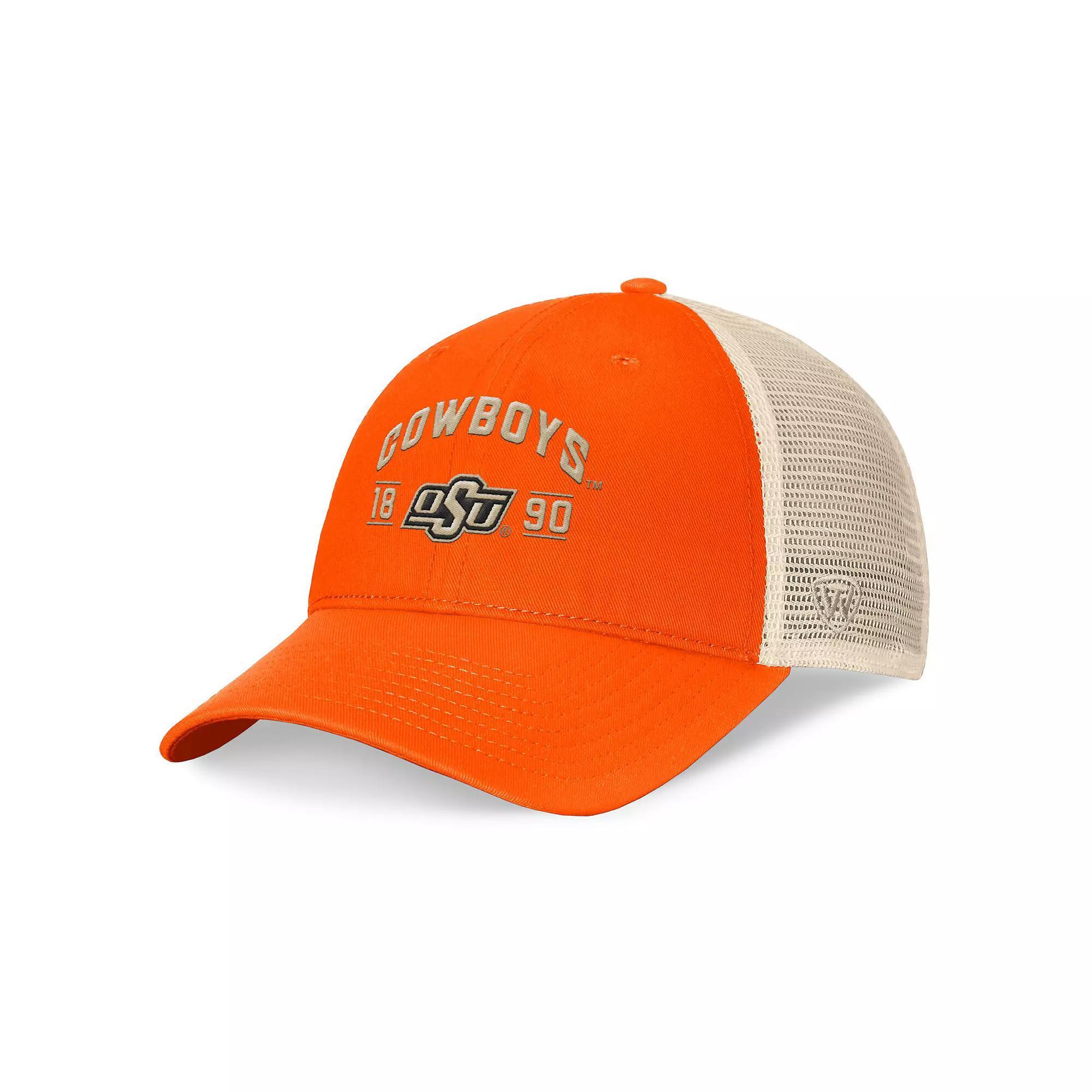 Men's Top of the World Orange Oklahoma State Cowboys Heritage Waylon Trucker Adjustable Hat Product Image