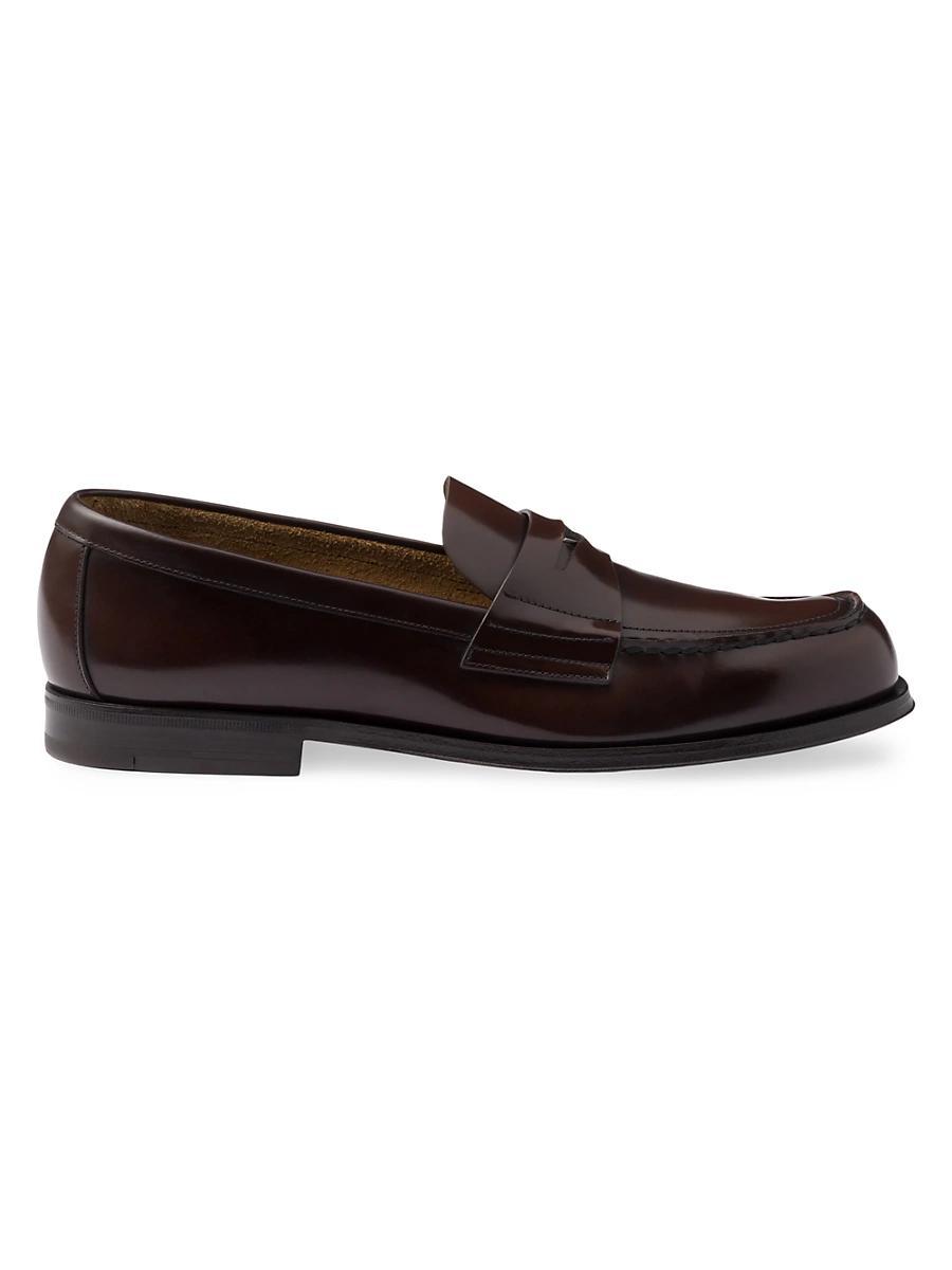 Mens Brushed Leather Loafers Product Image