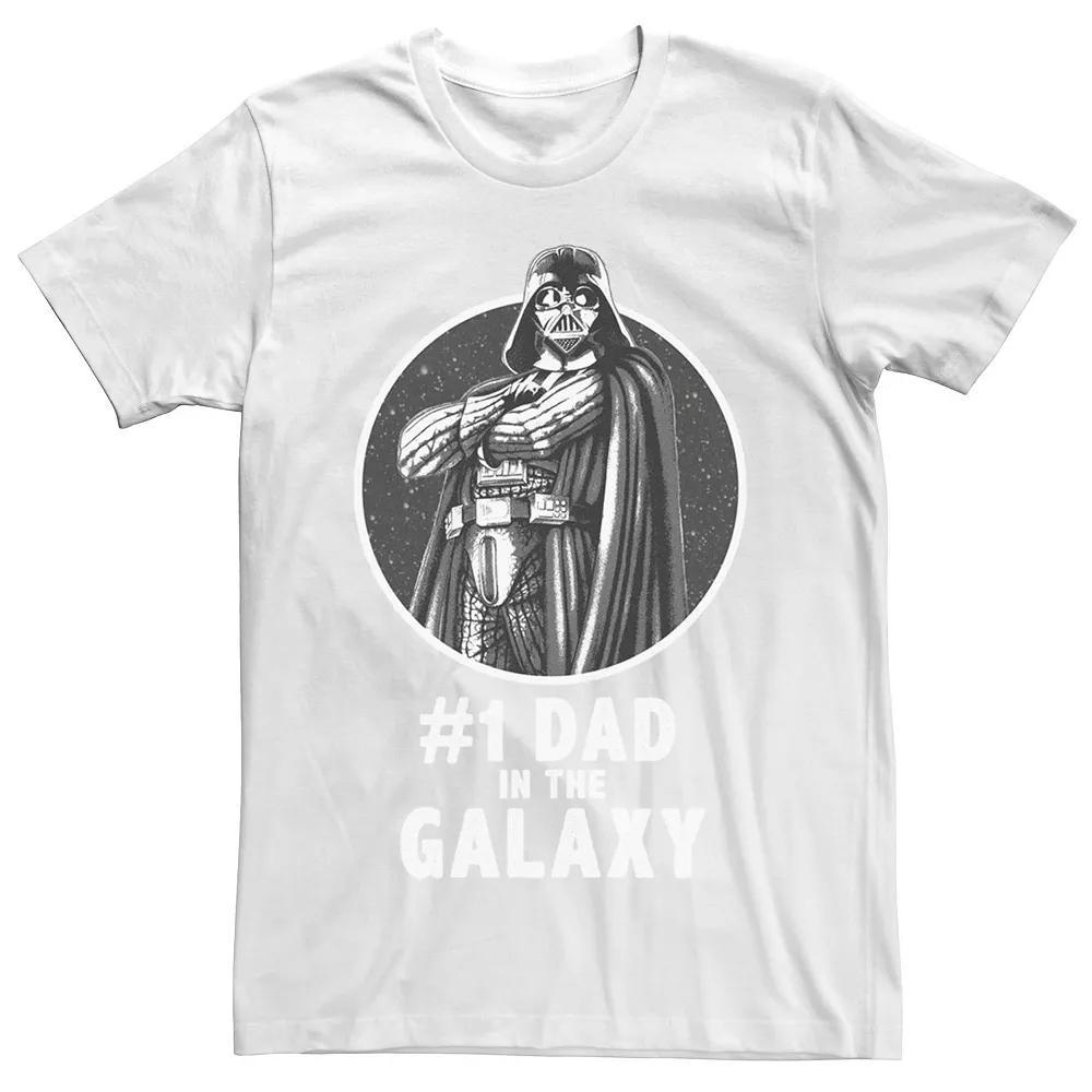 Men's Star Wars Darth Vader "#1 Dad In The Galaxy" Tee, Size: Small, Navy Grey Product Image