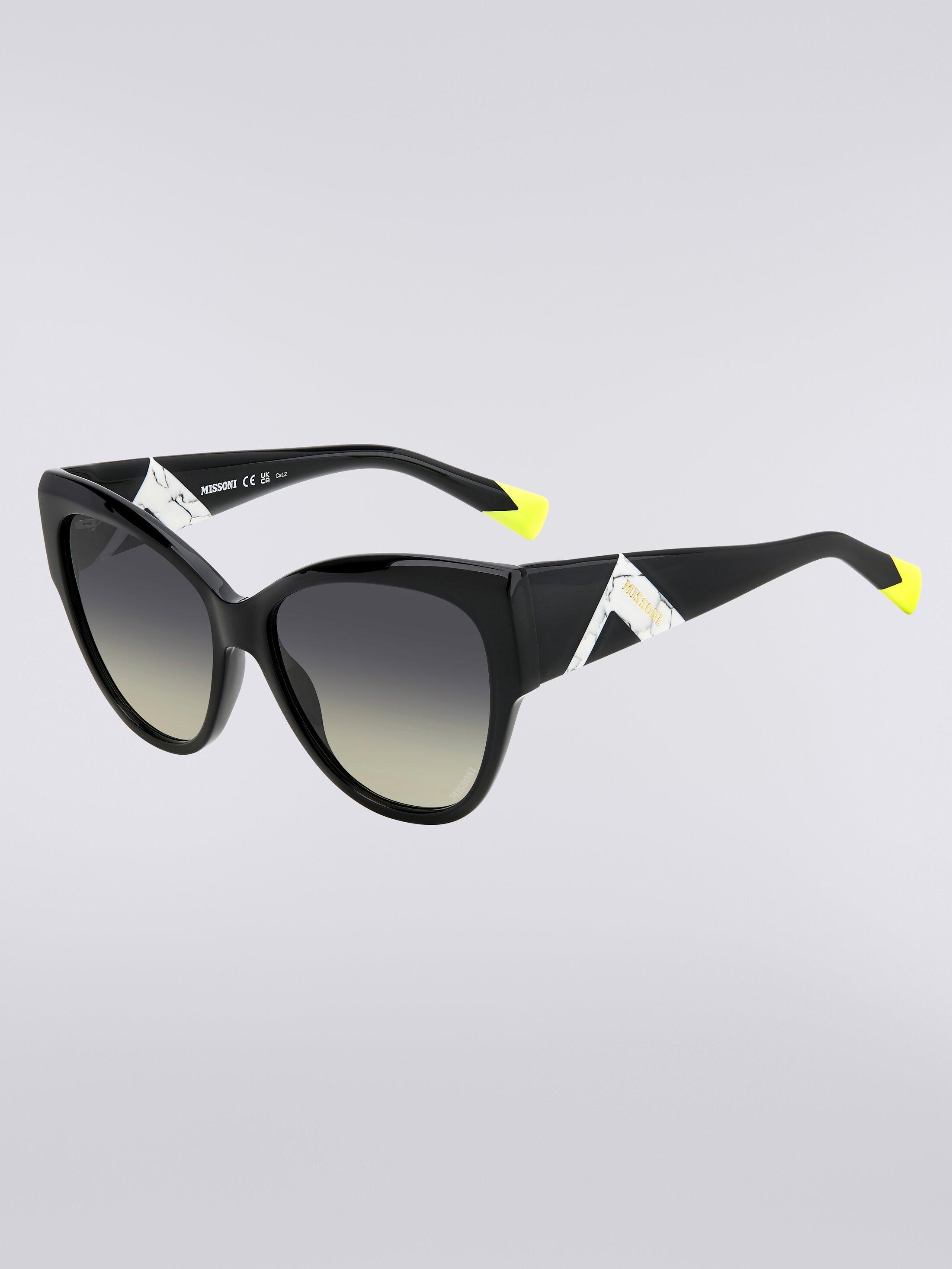 Rounded frame sunglasses with contrasting logo insert Product Image