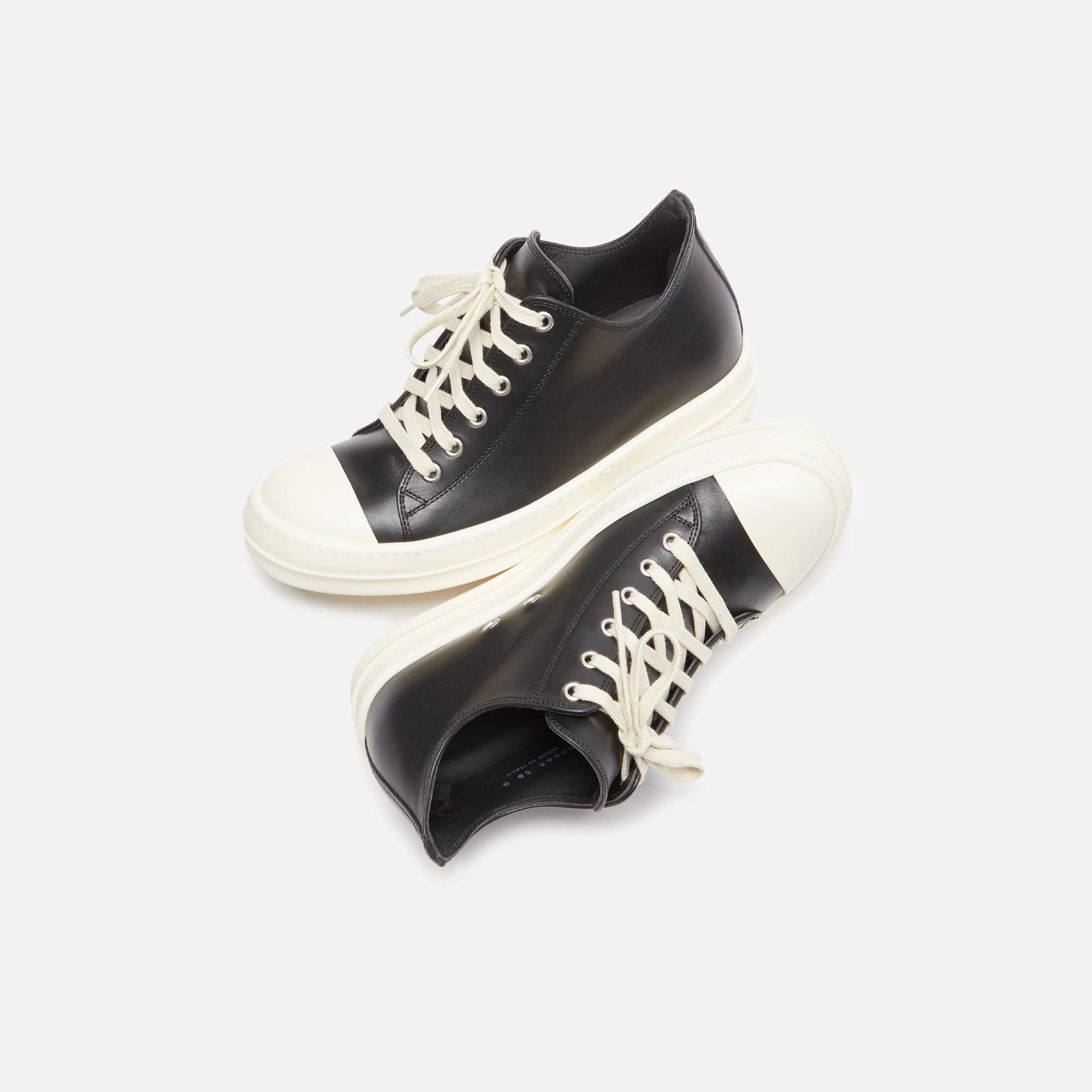 Rick Owens WMNS Scarpe in Pelle Low Sneakers - Black / Milk Female Product Image