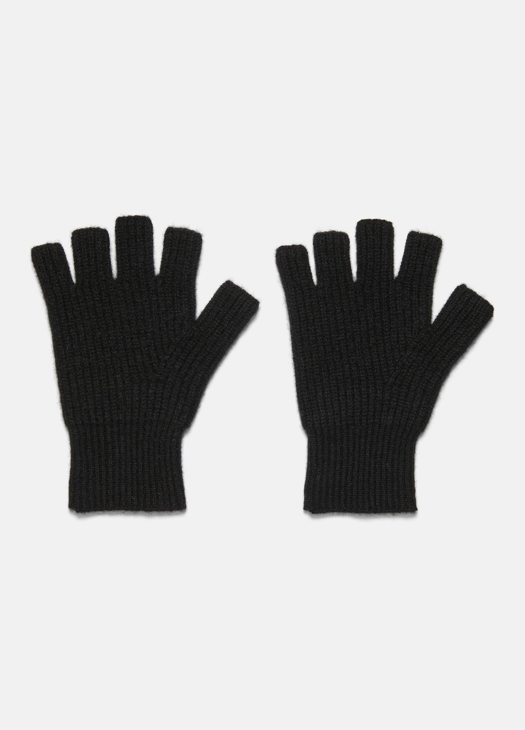 Plush Cashmere Rib-Knit Fingerless Glove Product Image