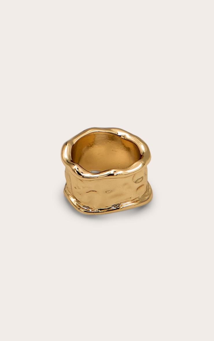 Gold Molten Textured Abstract Ring Product Image