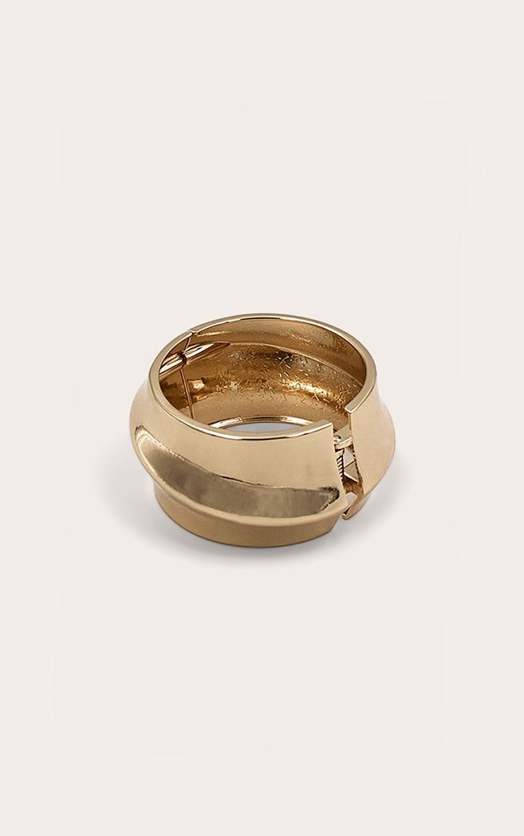 Gold Chunky Asymmetrical Clasp Cuff Product Image