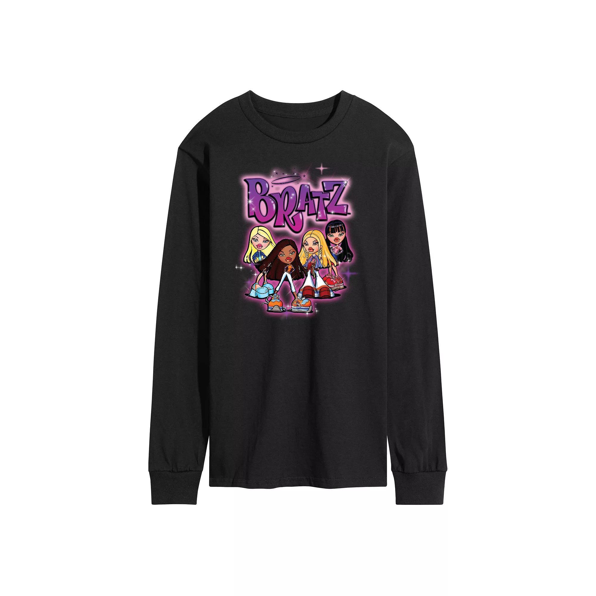 Men's Bratz Doll Group Long Sleeve Graphic Tee, Size: XL, Black Product Image