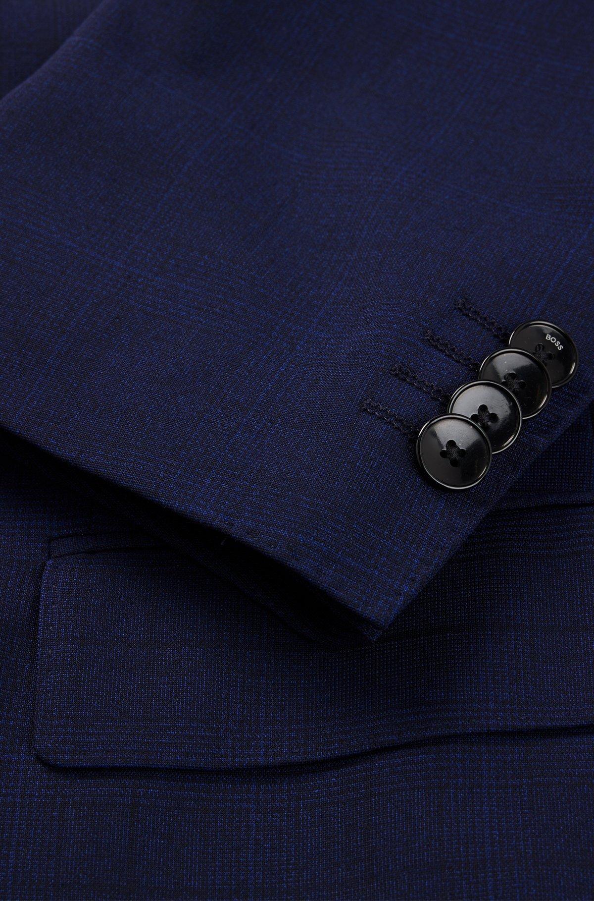 Slim-fit three-piece suit in checked stretch fabric Product Image