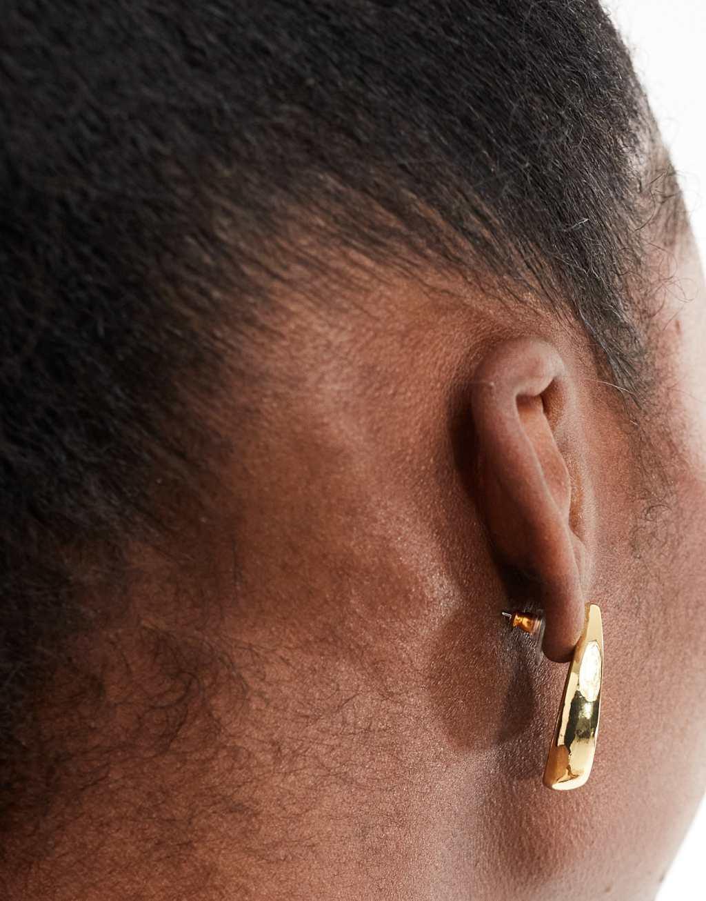 ASOS DESIGN 14k gold plated stud earrings with teardrop detail Product Image