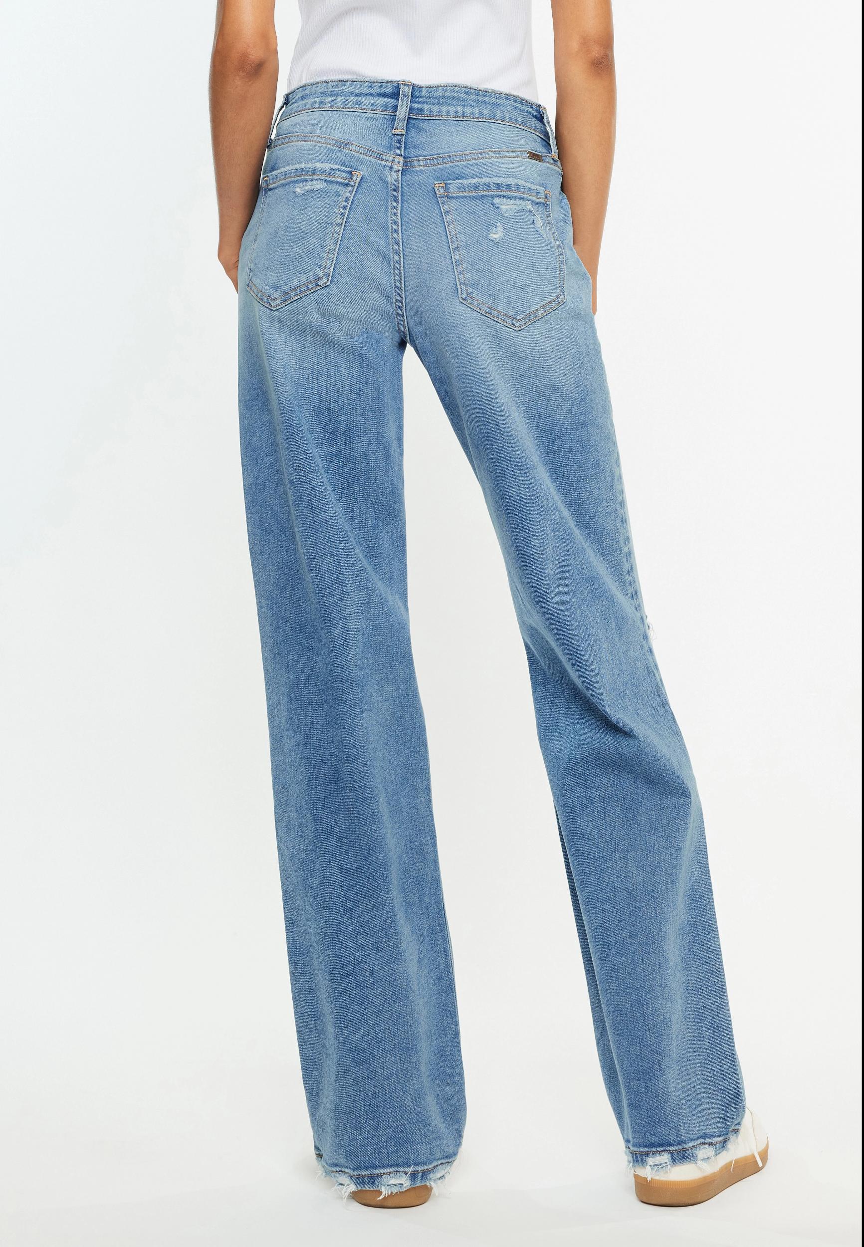 KanCan™ High Rise Open Ripped Straight Jean Product Image