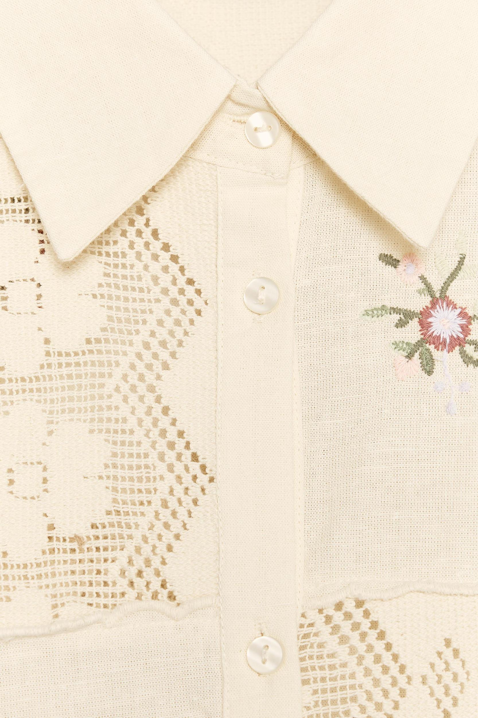 EMBROIDERED CROCHET SHIRT Product Image
