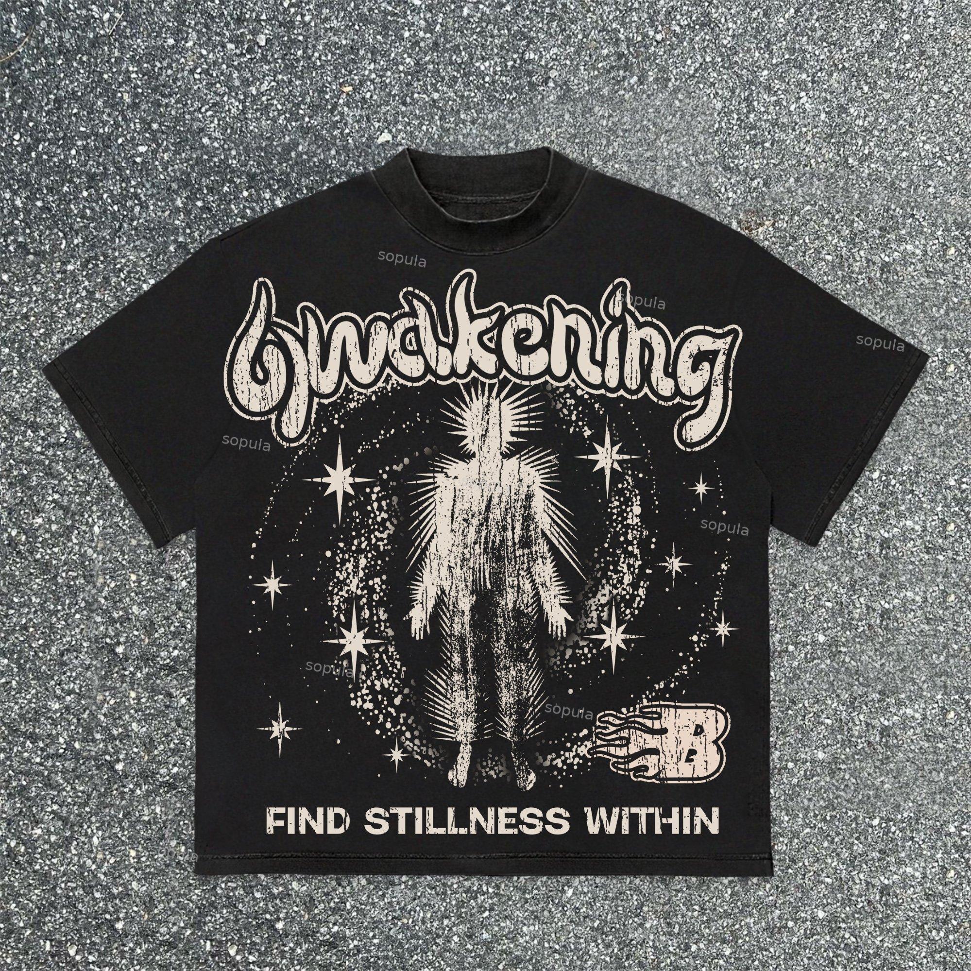 Sopula Awakening Retro Old Graphics Cotton T-Shirt Product Image