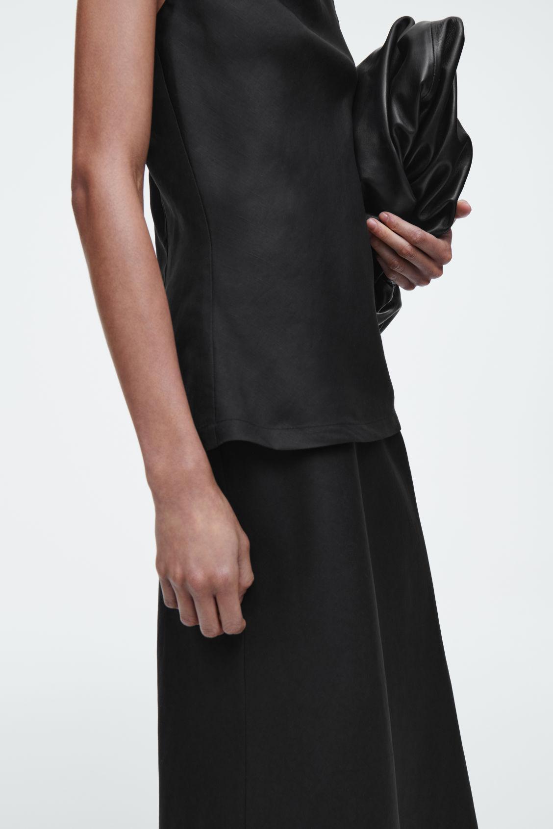 LINEN-BLEND MIDI COLUMN SKIRT Product Image