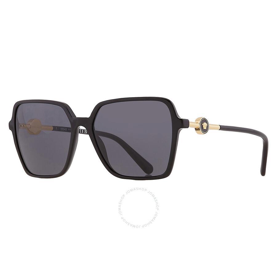 VERSACE Dark Grey Square Men's Sunglasses Ve4396 Gb1/87 58 In Black / Dark / Grey Product Image