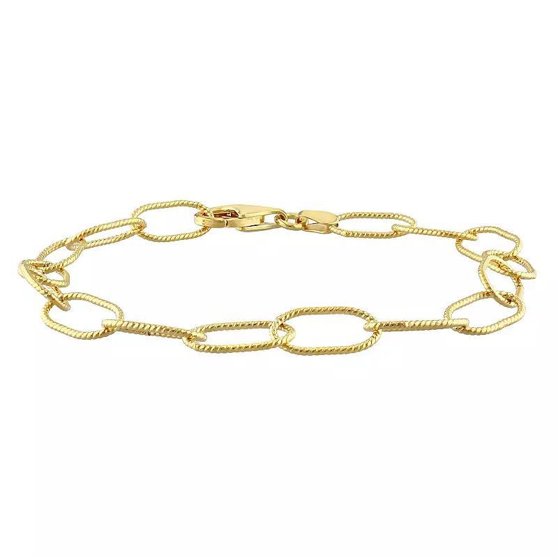 Stella Grace Sterling Silver 6.5 mm Twisted Rolo Chain Bracelet, Womens Gold Tone Product Image