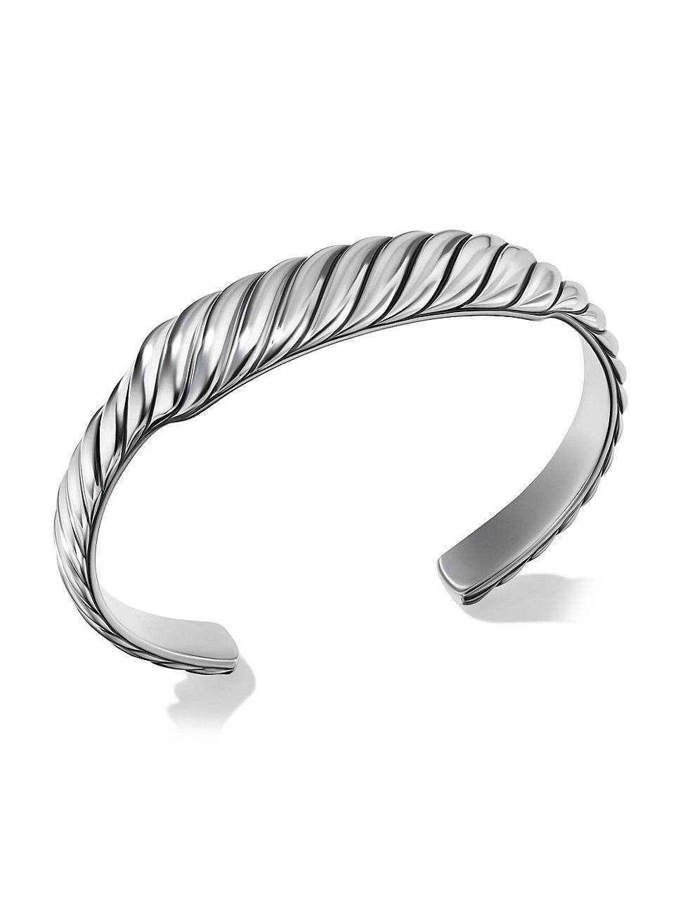 Sculpted Cable Contour Cuff Bracelet in Silver, 13mm Product Image