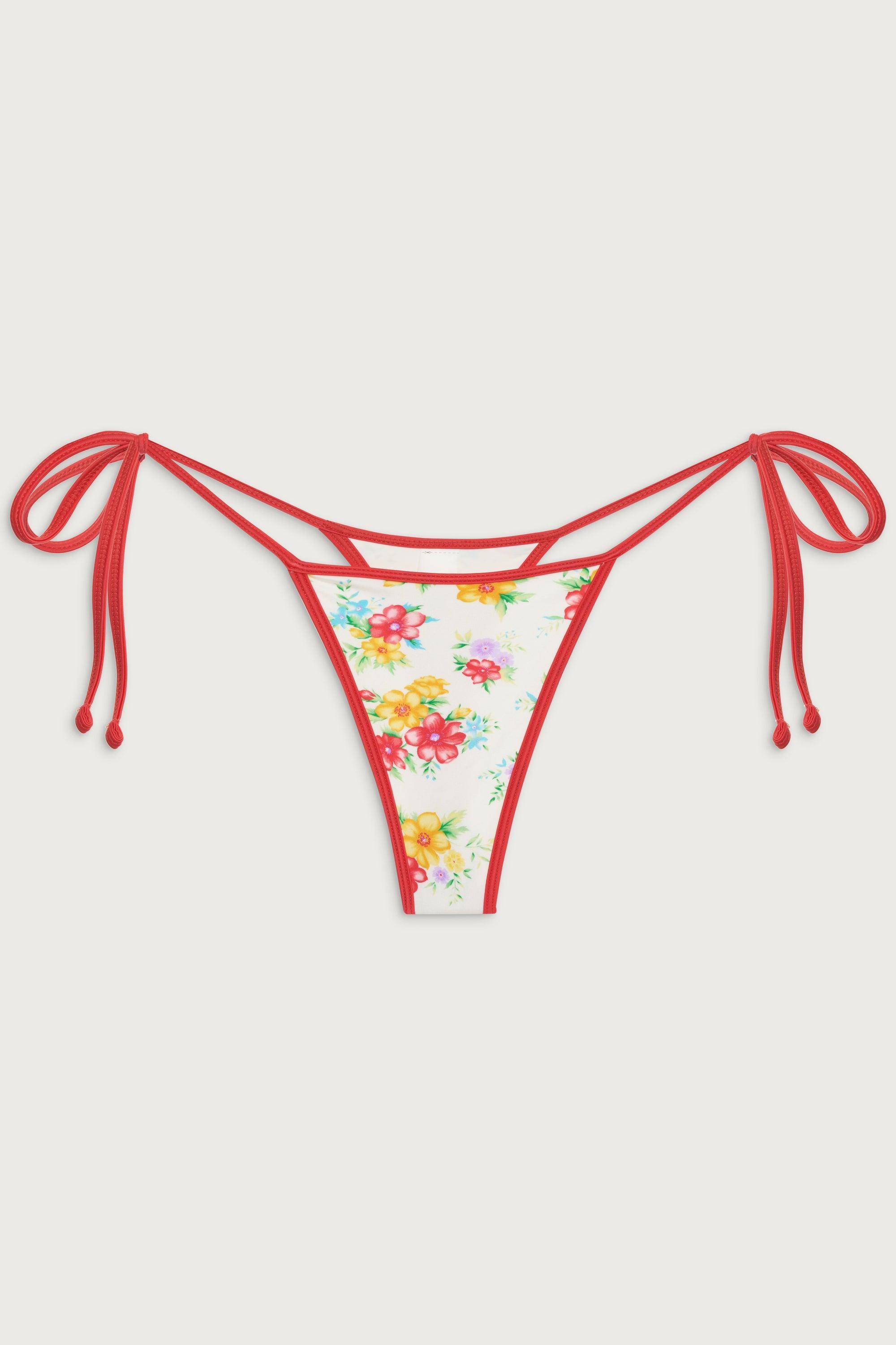 Hazel Shine Skimpy Bikini Bottom - Sweet Hibiscus Product Image