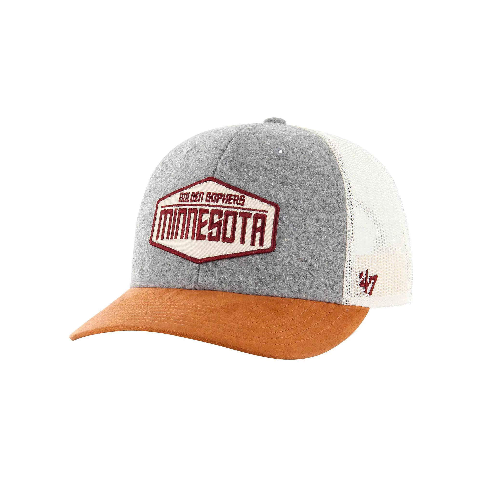 Mens 47 Heather Gray Minnesota Golden Gophers Drover Trucker Adjustable Hat Product Image