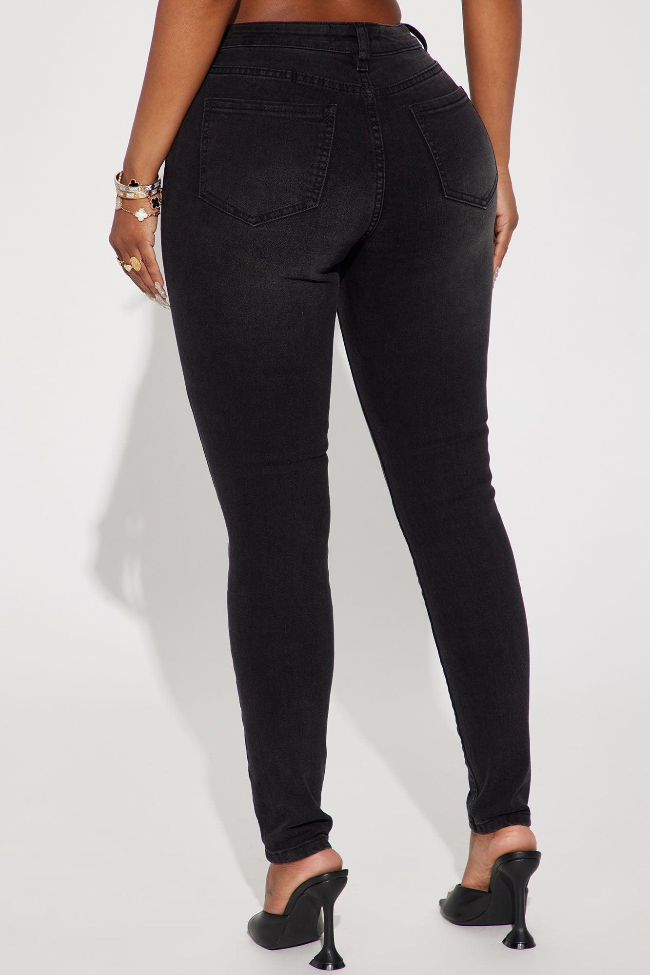 Kaia Mid Rise Stretch Skinny Jeans - Black Wash Product Image