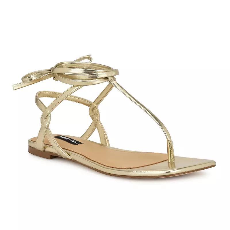 Nine West Norta Square Toe Casual Women's Flat Sandals, Size: 8, Gold Product Image