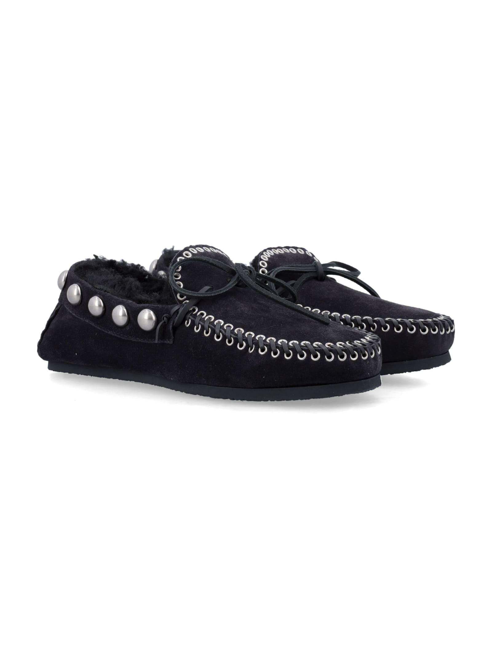 ISABEL MARANT Fitza Shearling Loafer In 02fk Faded Black Product Image