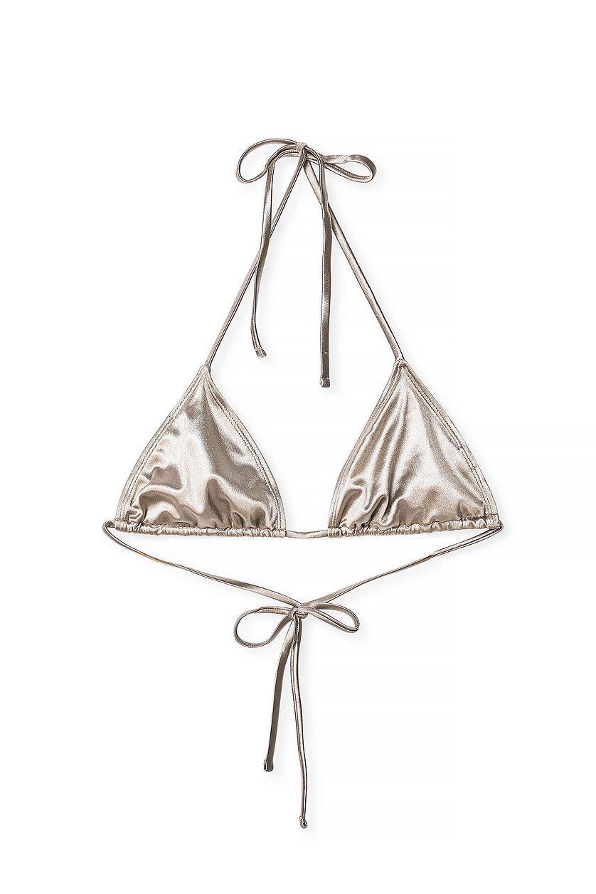 Shiny Triangle Bikini Top Product Image