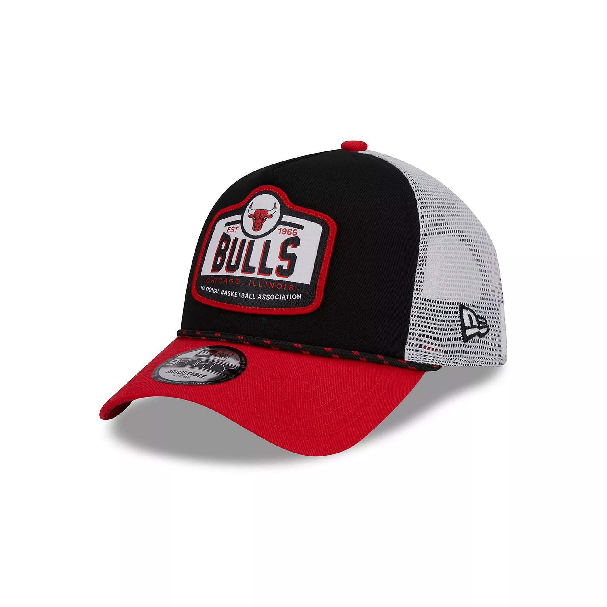 Men's New Era Black/Red Chicago Bulls 2024 NBA All-Star Game A-Frame 9FORTY Trucker Hat Product Image