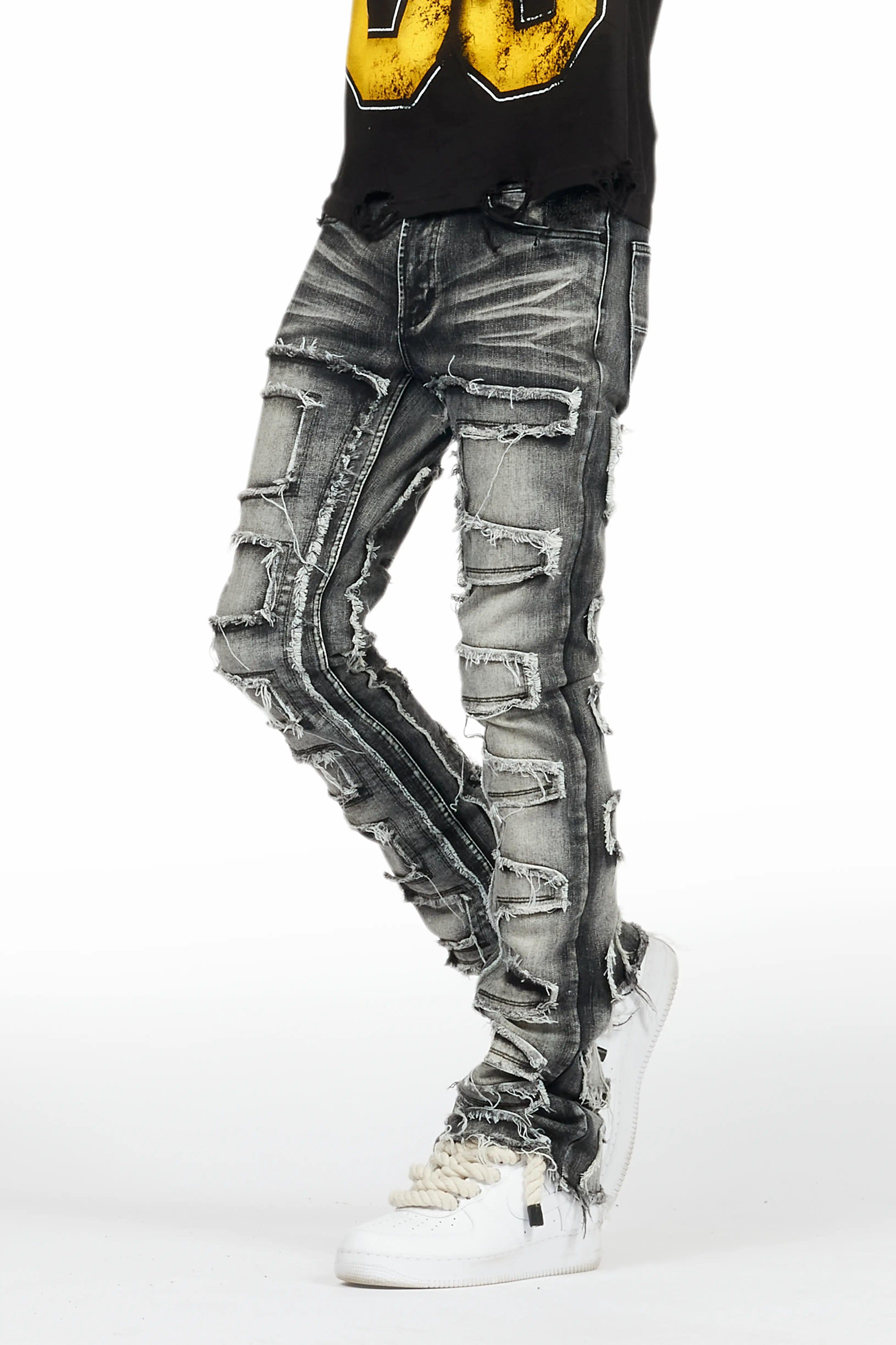 Shake Light Grey Stacked Flare Jean Male Product Image