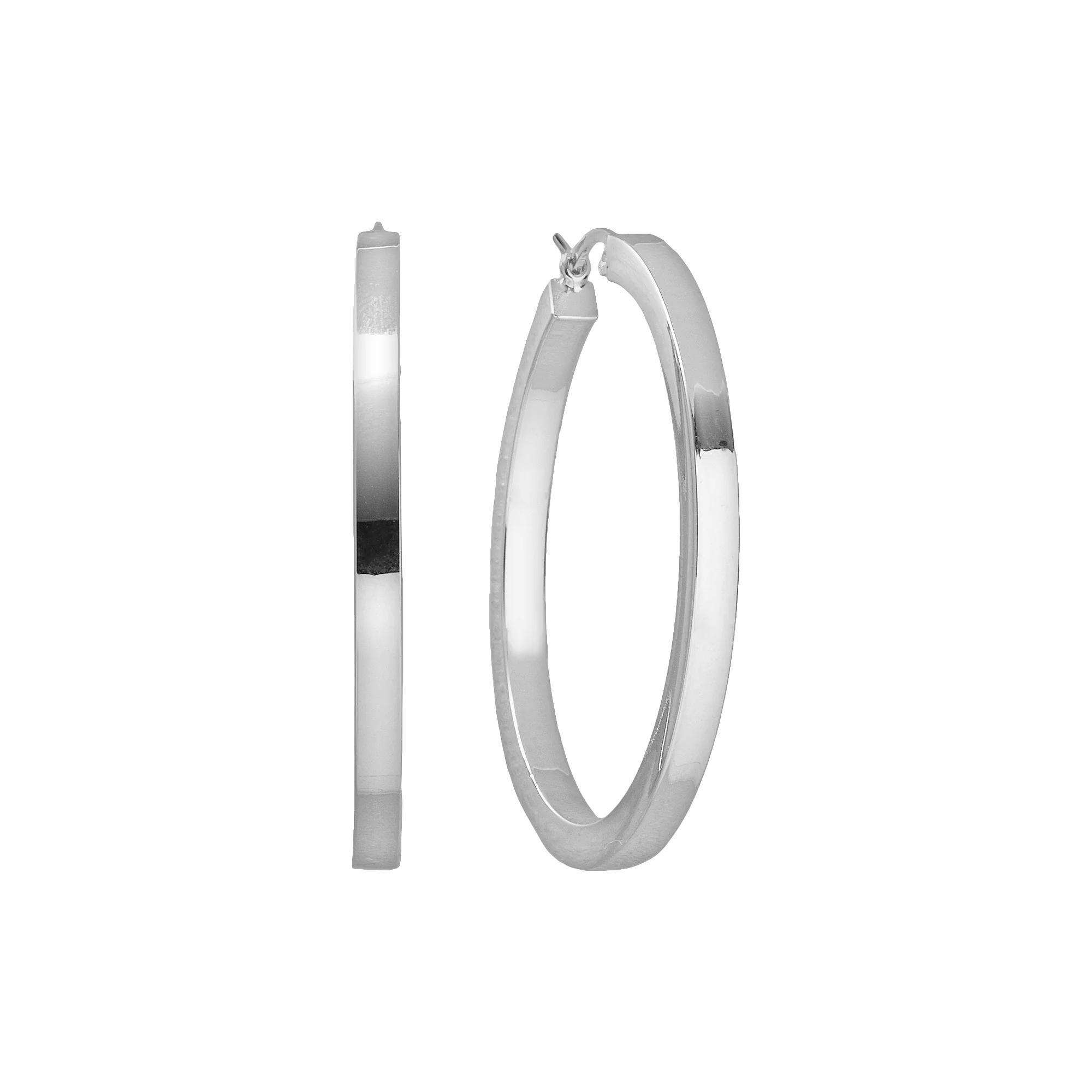 18k Gold-Over-Silver Hoop Earrings, Womens, 18k/Silver Product Image