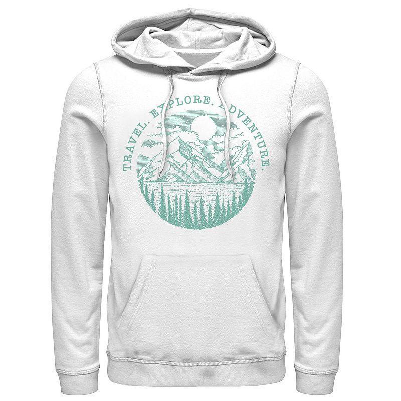 Mens Travel Explore Adventure Sketch Mountains Hoodie Product Image