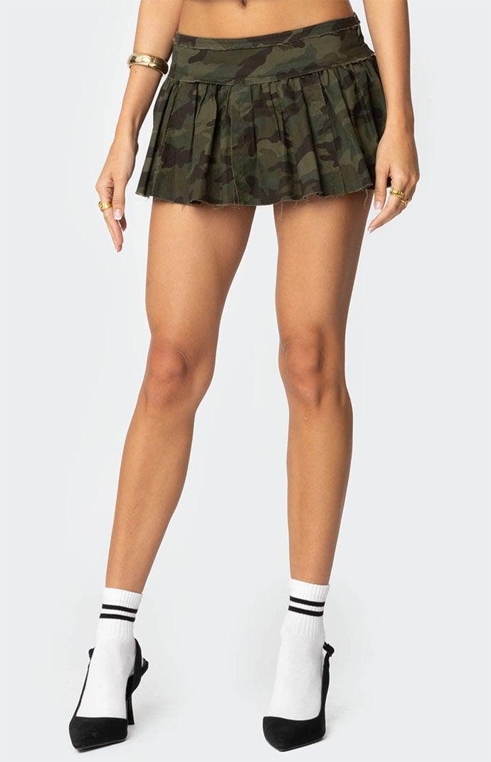 Edikted Women's Camo Pleated Mini Skort Product Image