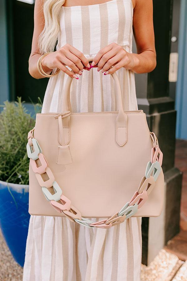 Uptown Cafe Faux Leather Tote in Iced Latte Product Image