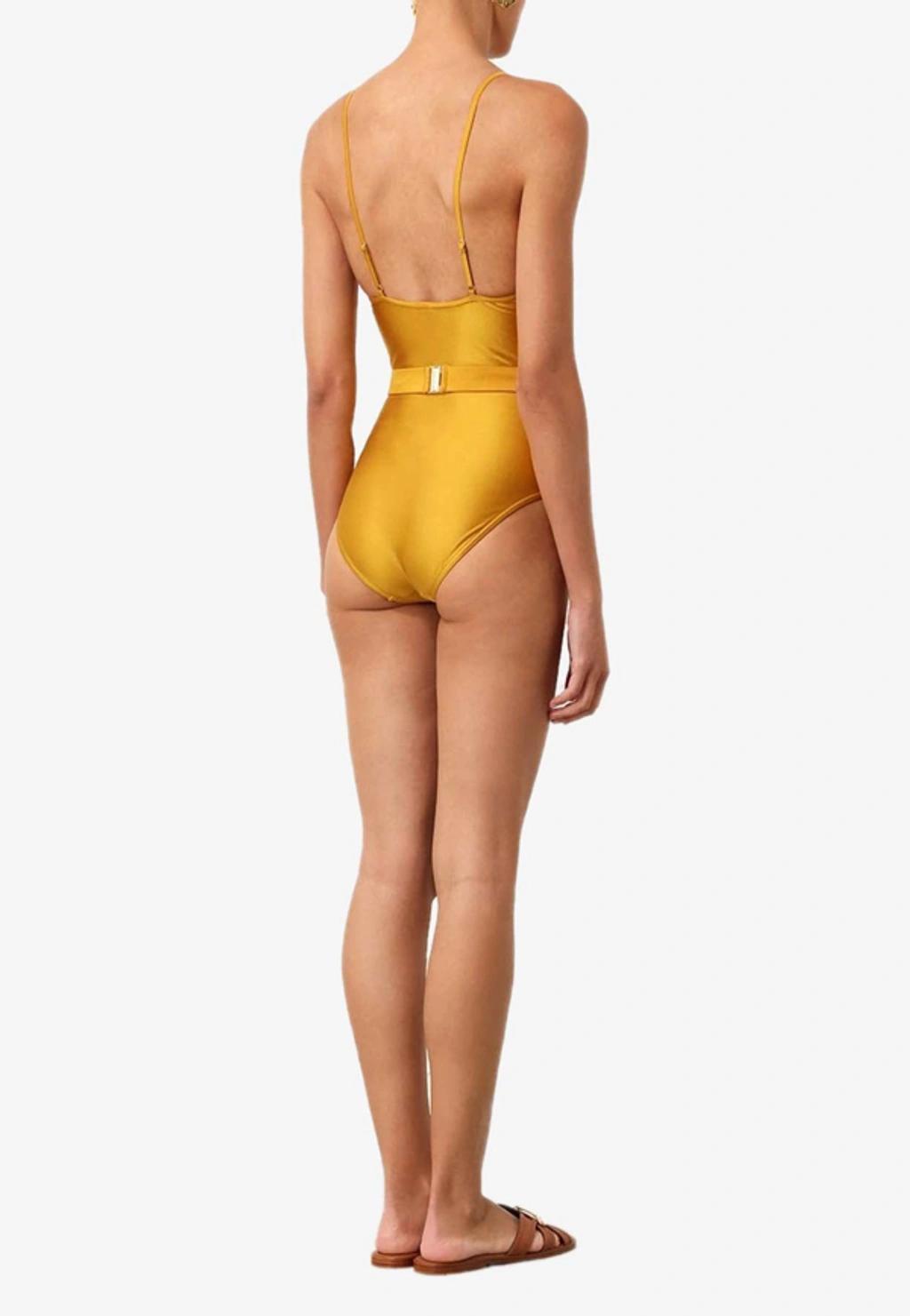 August Belted One-piece Swimsuit In Honey Product Image