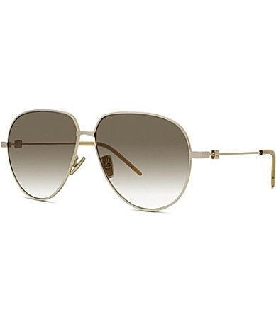 Givenchy Unisex GV Speed 60mm Aviator Sunglasses - Shiny Light Gold/Brown Product Image