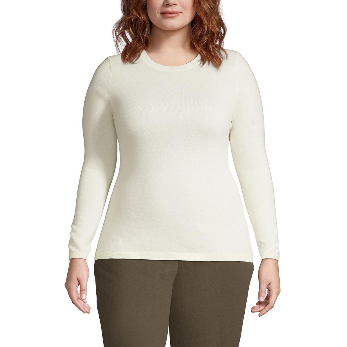 Plus Size Lands End Crewneck Cashmere Sweater, Womens Product Image