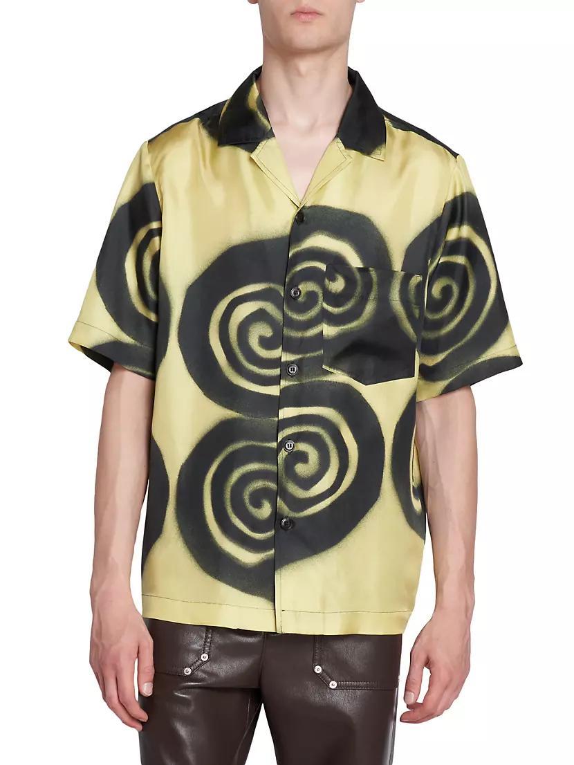 Bodil Spiral Silk Button-Front Shirt Product Image