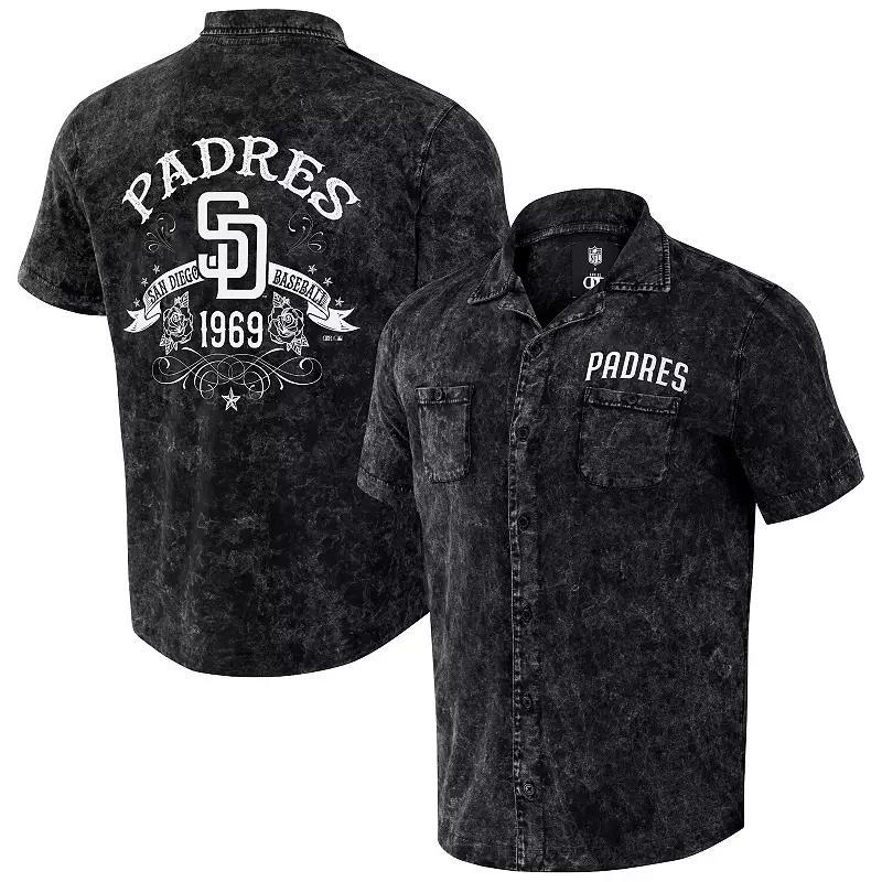 Men's Darius Rucker Collection by Fanatics Black San Diego Padres Denim Team Color Button-Up Shirt,  Product Image