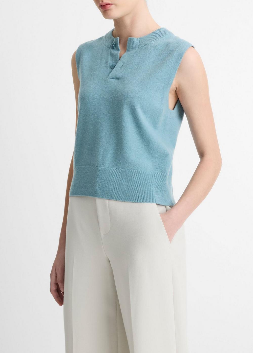 Wool-Blend Henley Shell Product Image