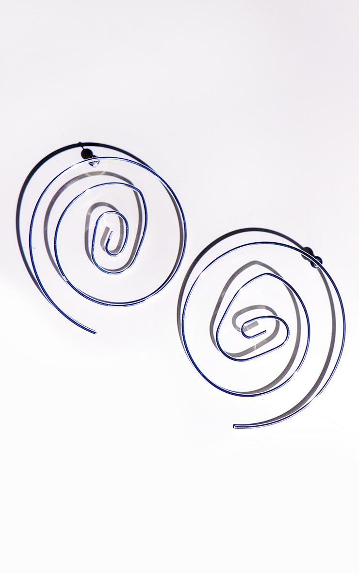 Silver Large Swirl Detail Earrings Product Image