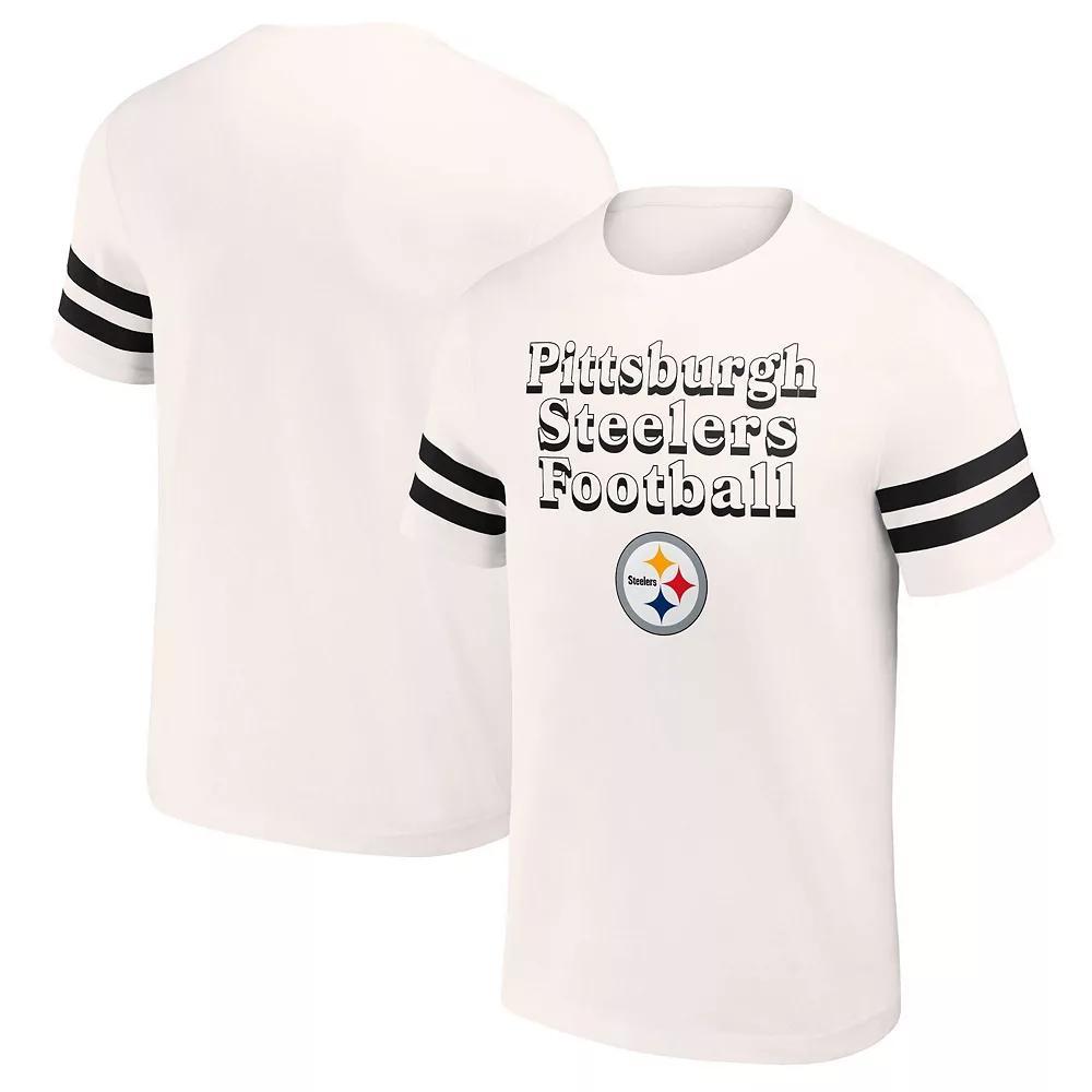 Men's NFL x Darius Rucker Collection by Fanatics Cream Pittsburgh Steelers Vintage T-Shirt, Size: Small, Beige Product Image