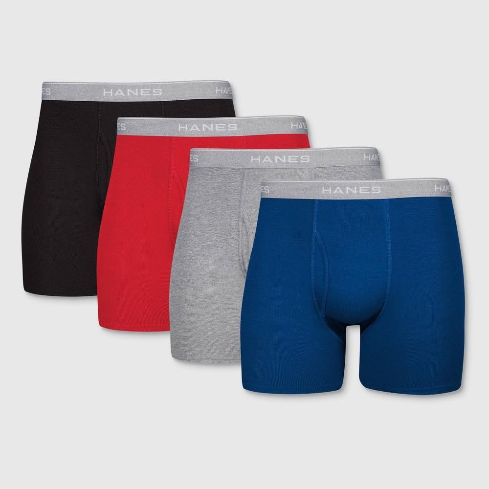 Hanes Mens Boxer Briefs 5pk - RedGreen L Product Image