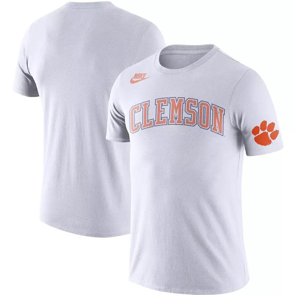 Men's Nike White Clemson Tigers Basketball Retro 2-Hit T-Shirt, Size: 2XL Product Image