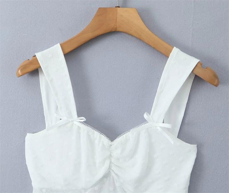 Sleeveless Plain Crop top / Mini A-Line Skirt / Set Product Image