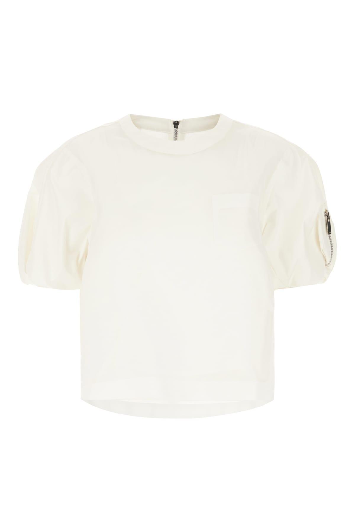 SACAI White Polyester Blend Top Product Image