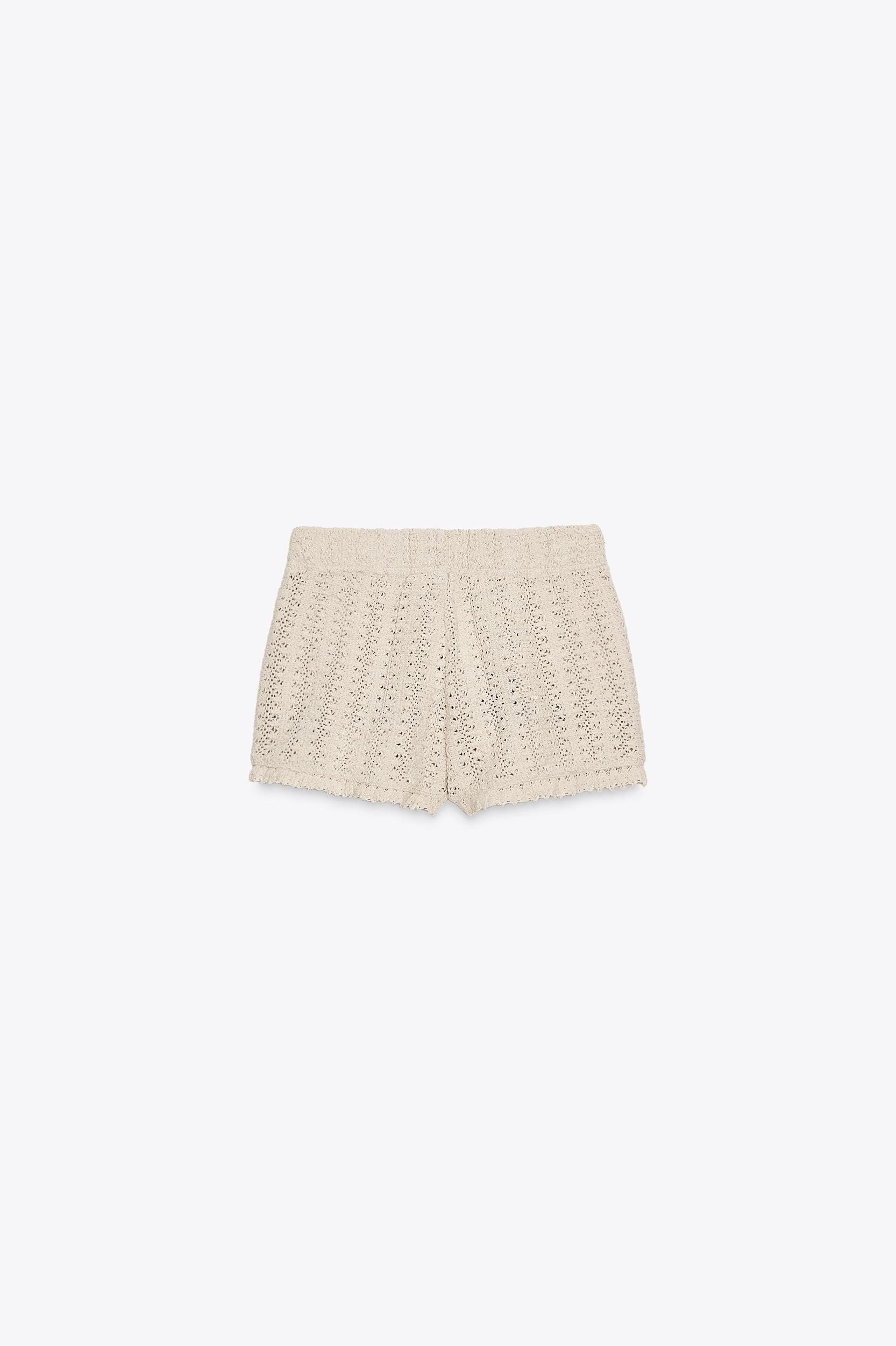 EMBROIDERED CROCHET SHORTS Product Image