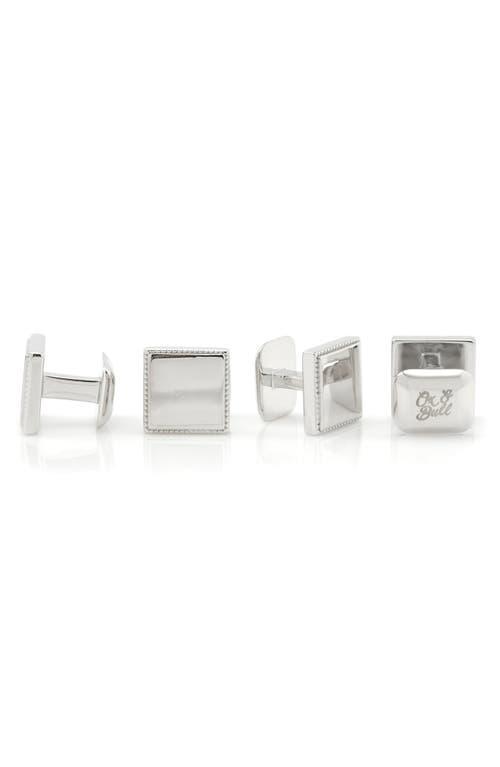 Mens Sterling Silver Square Shirt Studs Product Image