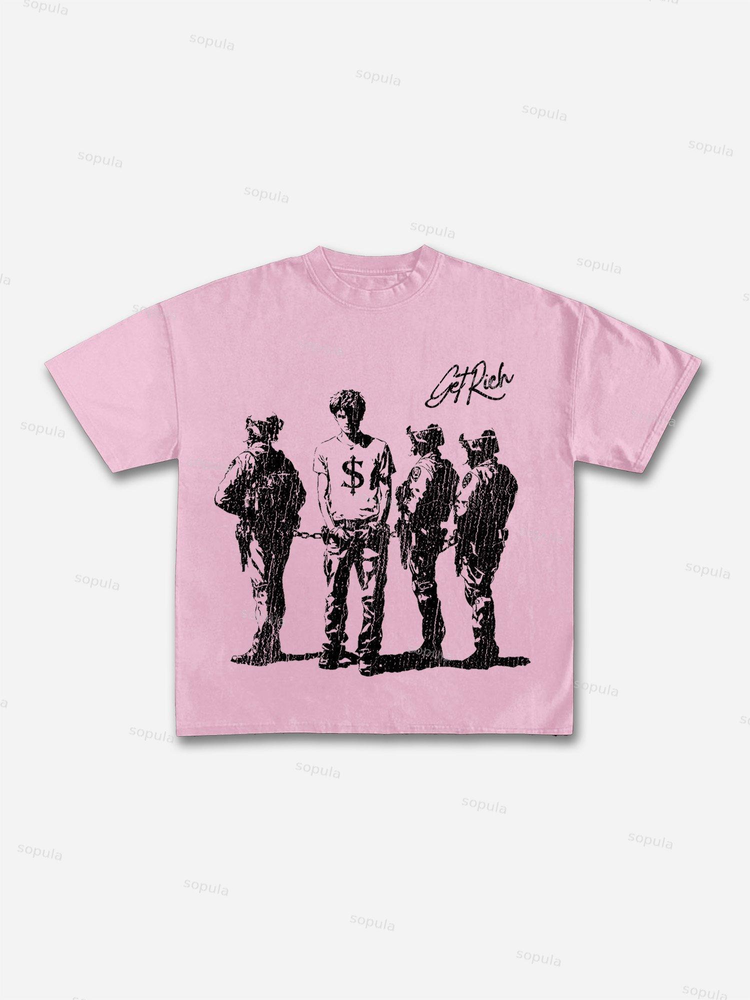 Get Rich Street Graphic Print Cotton T-shirt Product Image