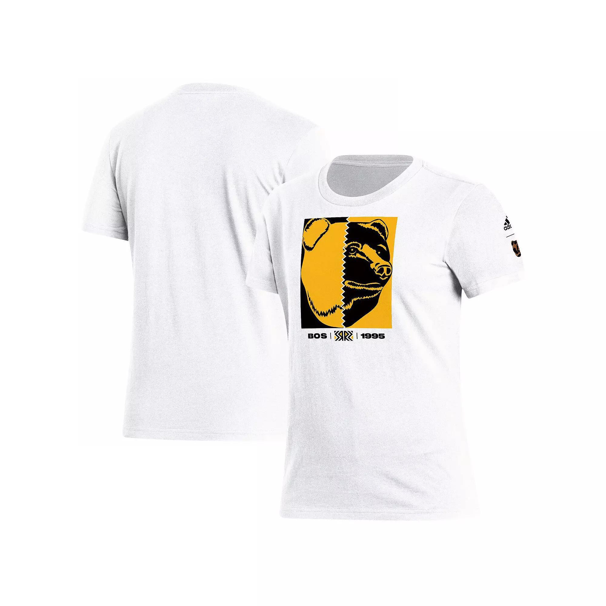 Women's adidas White Boston Bruins Reverse Retro 2.0 Playmaker T-Shirt, Size: Large Product Image