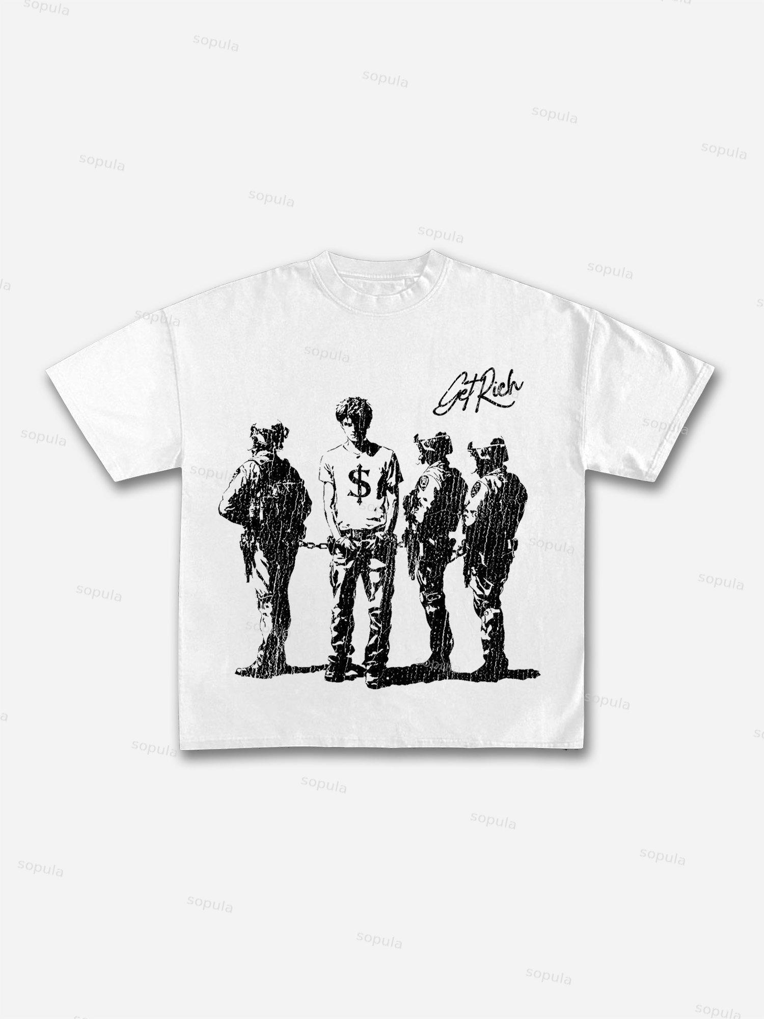 Get Rich Street Graphic Print Cotton T-shirt Product Image