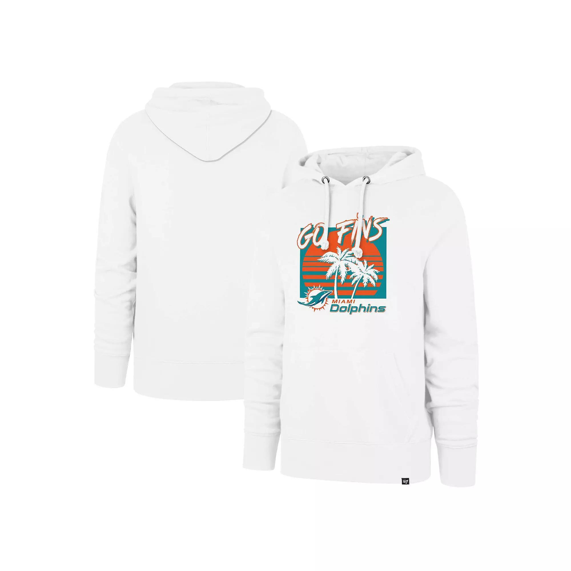 Men's '47 White Miami Dolphins Go Fins Regional Headline Pullover Hoodie, Size: Small Product Image